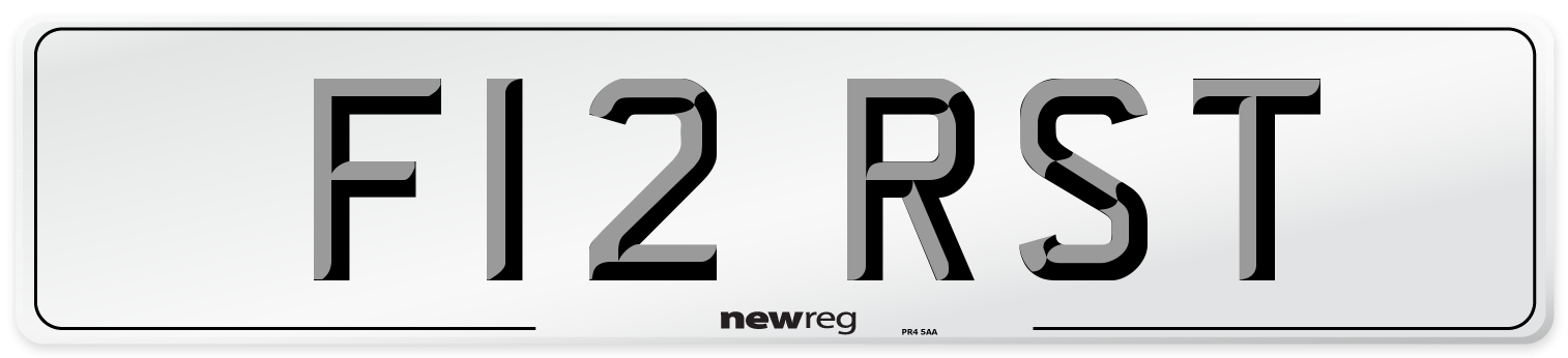 F12 RST Number Plate from New Reg